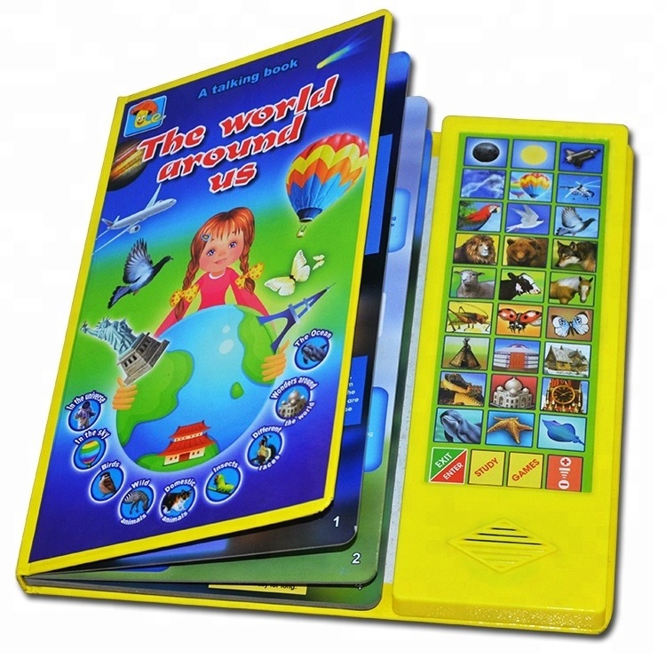 Hot Sell Sound Module For Children Book With Push Button music  animal sound book