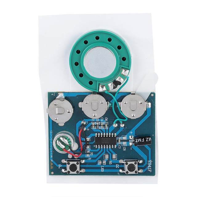 Custom Pre-recording and Recordable sound module  card  for musical card with led light mini voice recorder chip