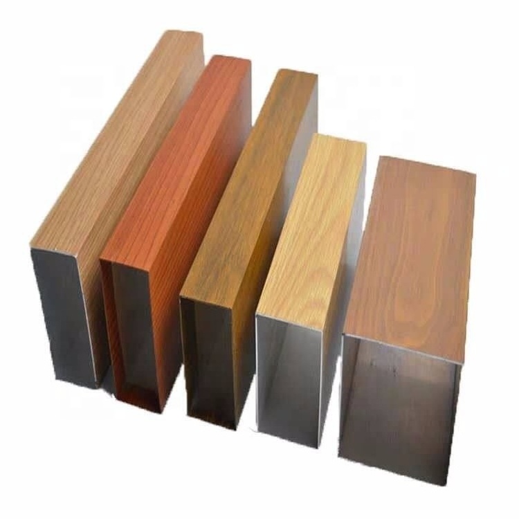 6063 t5 wood grain aluminum square pipe profile decoration with a variety of styles can be customized