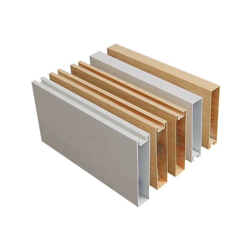 Wood grain aluminum square pass ceiling profile decoration aluminum square pipe spraying paint partition