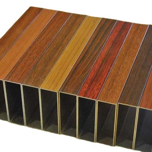 6063 t5 wood grain aluminum square pipe profile decoration with a variety of styles can be customized