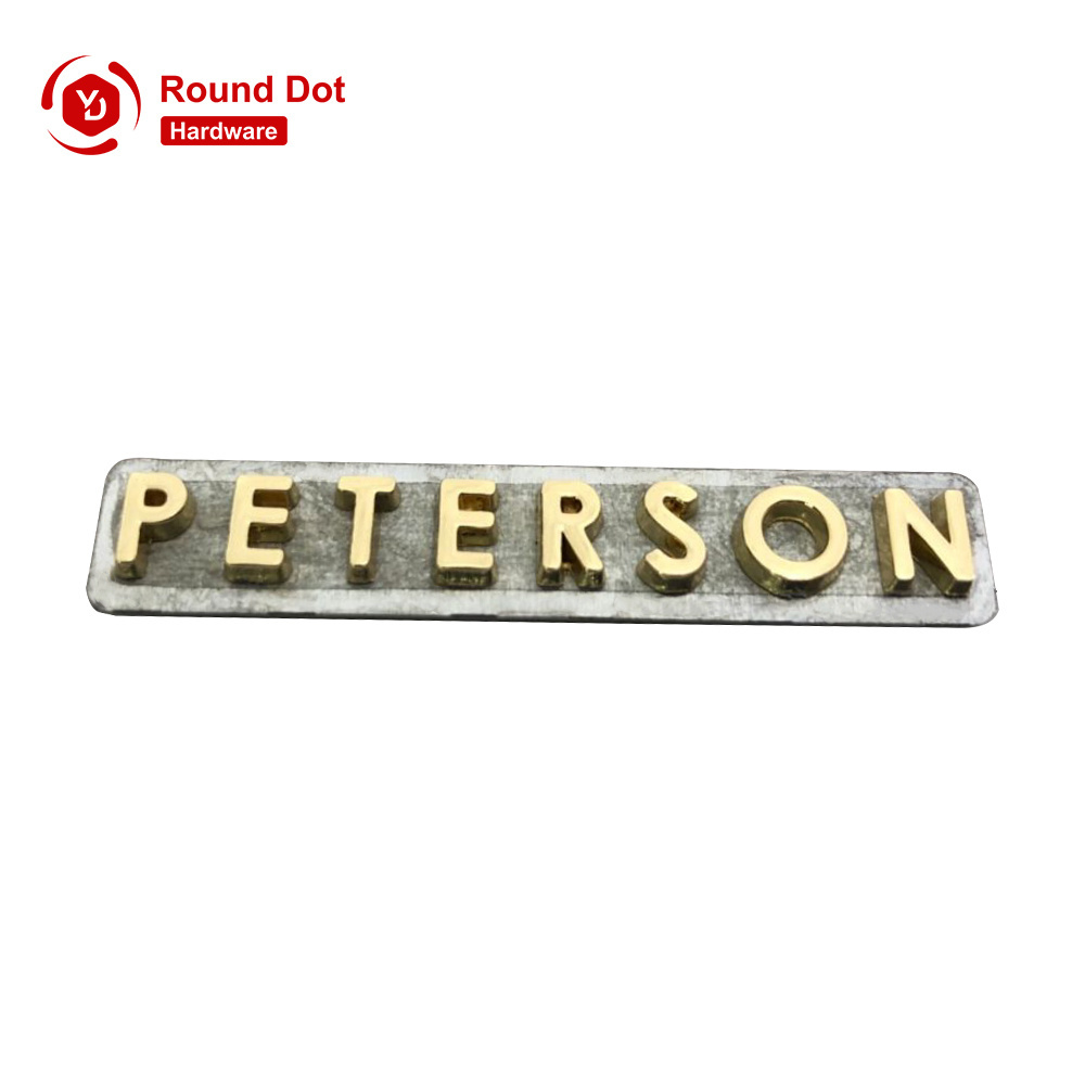 Professional Customized Metal Letters Metal Branded Logo Metal Characters Labels for Leather Bags and Wallets