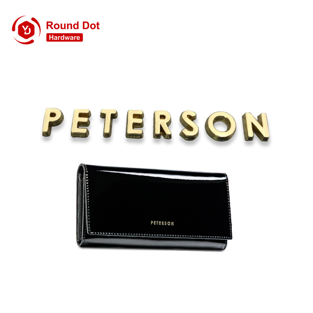 Professional Customized Metal Letters Metal Branded Logo Metal Characters Labels for Leather Bags and Wallets