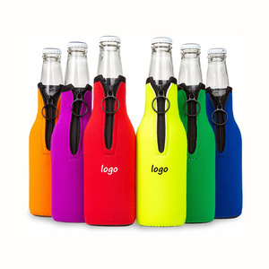 wholesale custom logo DIY Beer cans Cooler Sleeves  for Party Collapsible Neoprene Sleeve with Zipper