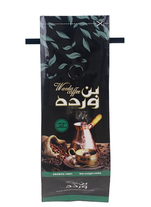 Tin Tie Coffee Bag with Custom print matte finished Flat Bottom One way valve Coffee packaging bags with tin tie