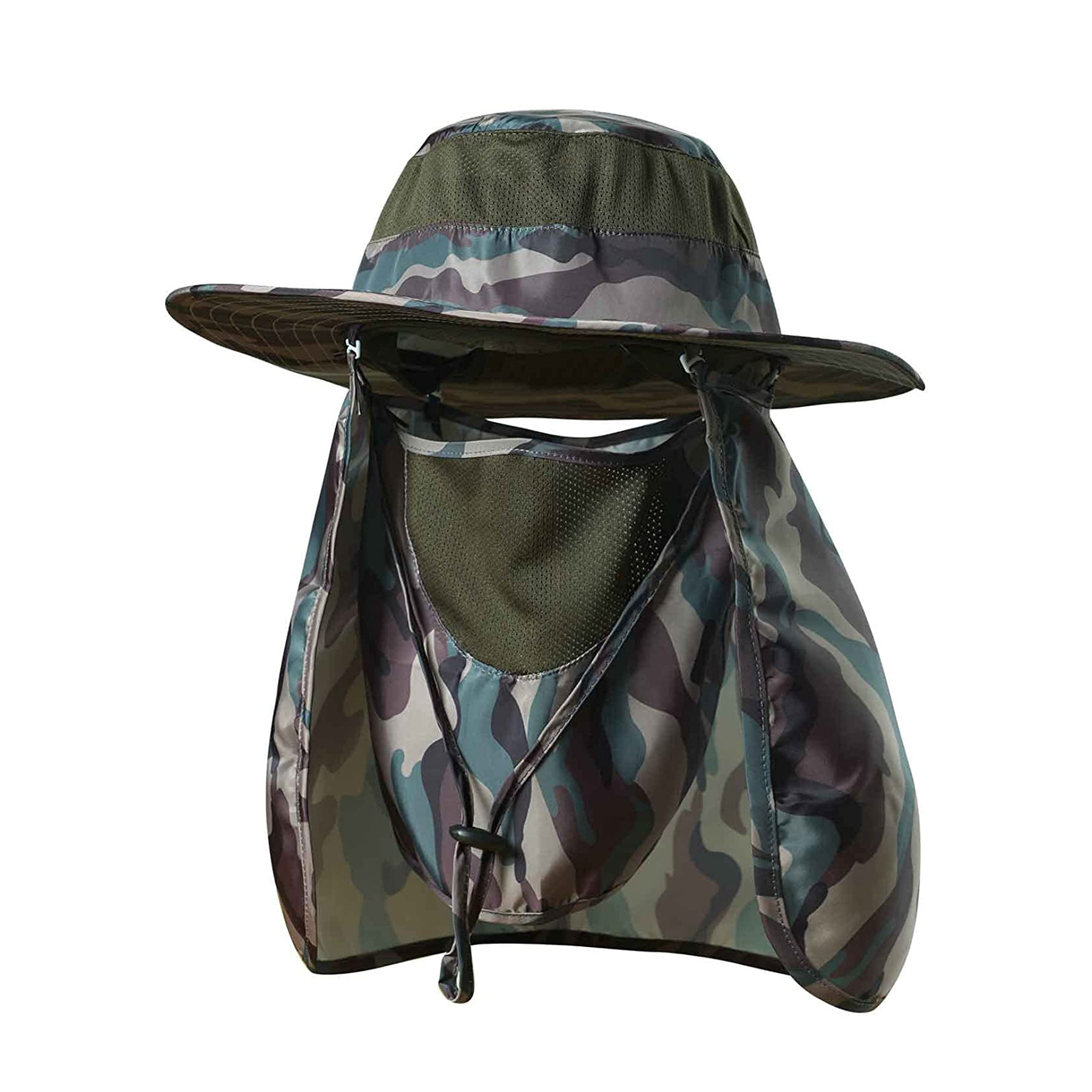 Wholesale custom logo New design UPF50+ shading Sun Protection Neck Flap waterproof Sun camo hat for climb cycling run fishing