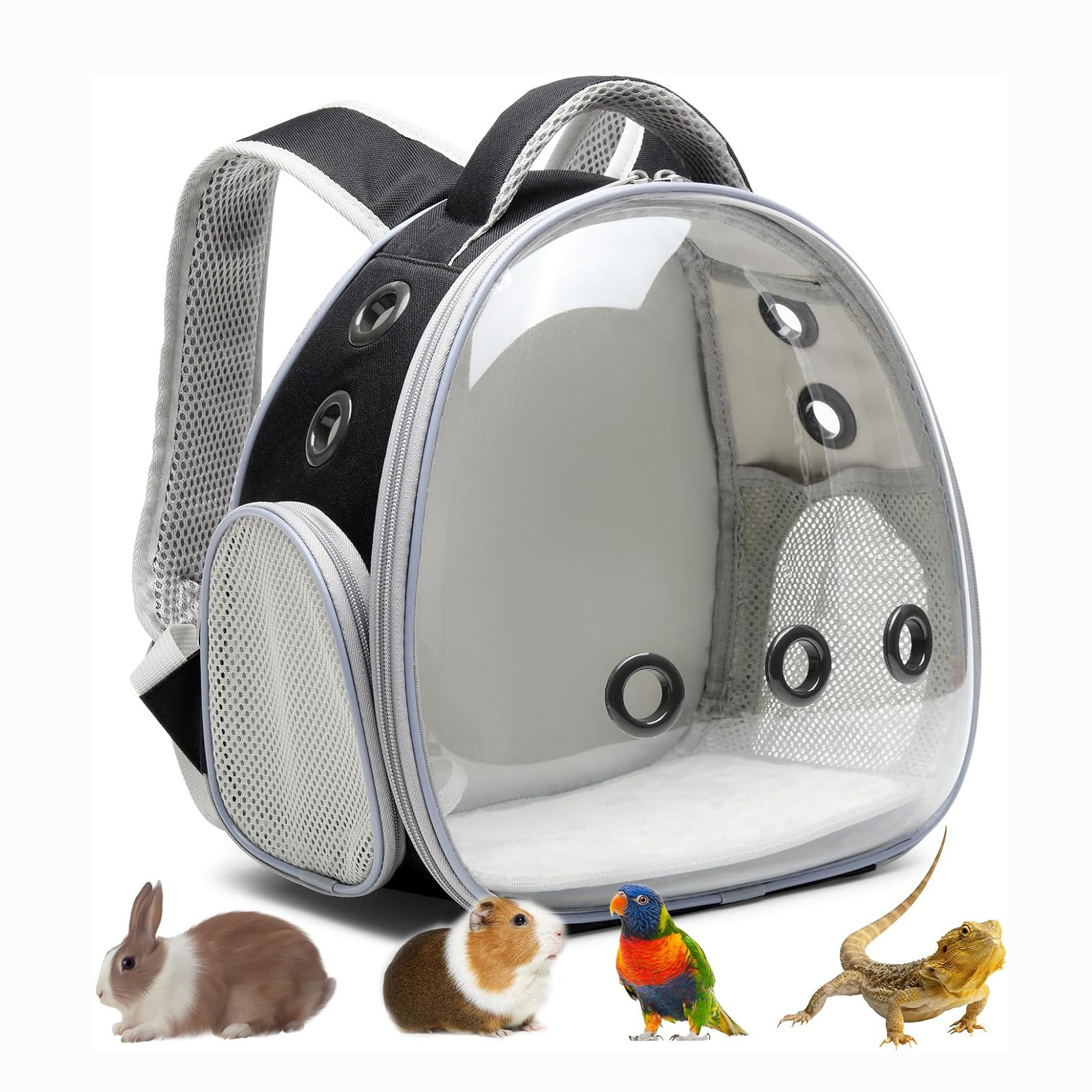 Custom pets' travel bag durable breathable two in one comfort cat carrier backpack pet carrier bag for lizard parrot rabbit hams