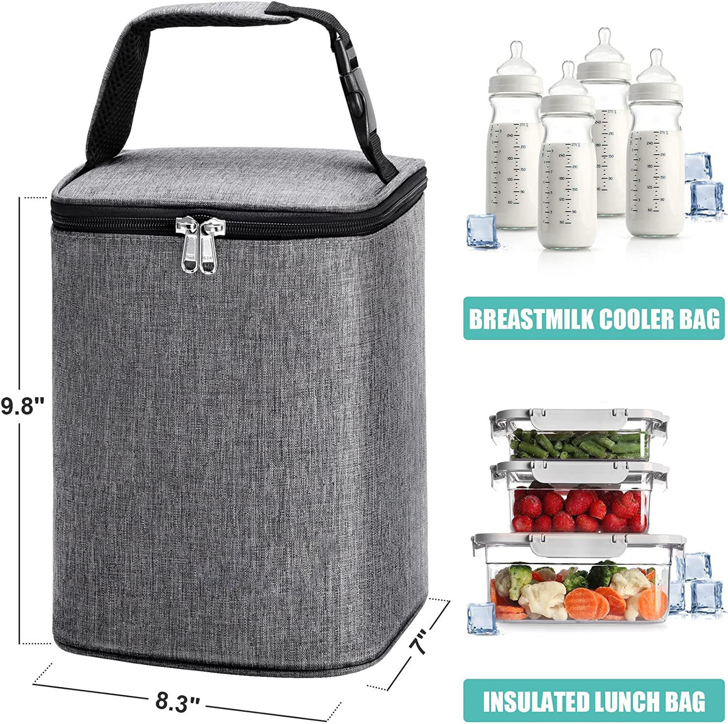 Custom lunch daycare travel breast insulation baby bottle portable portable breast milk outdoor cooler bag