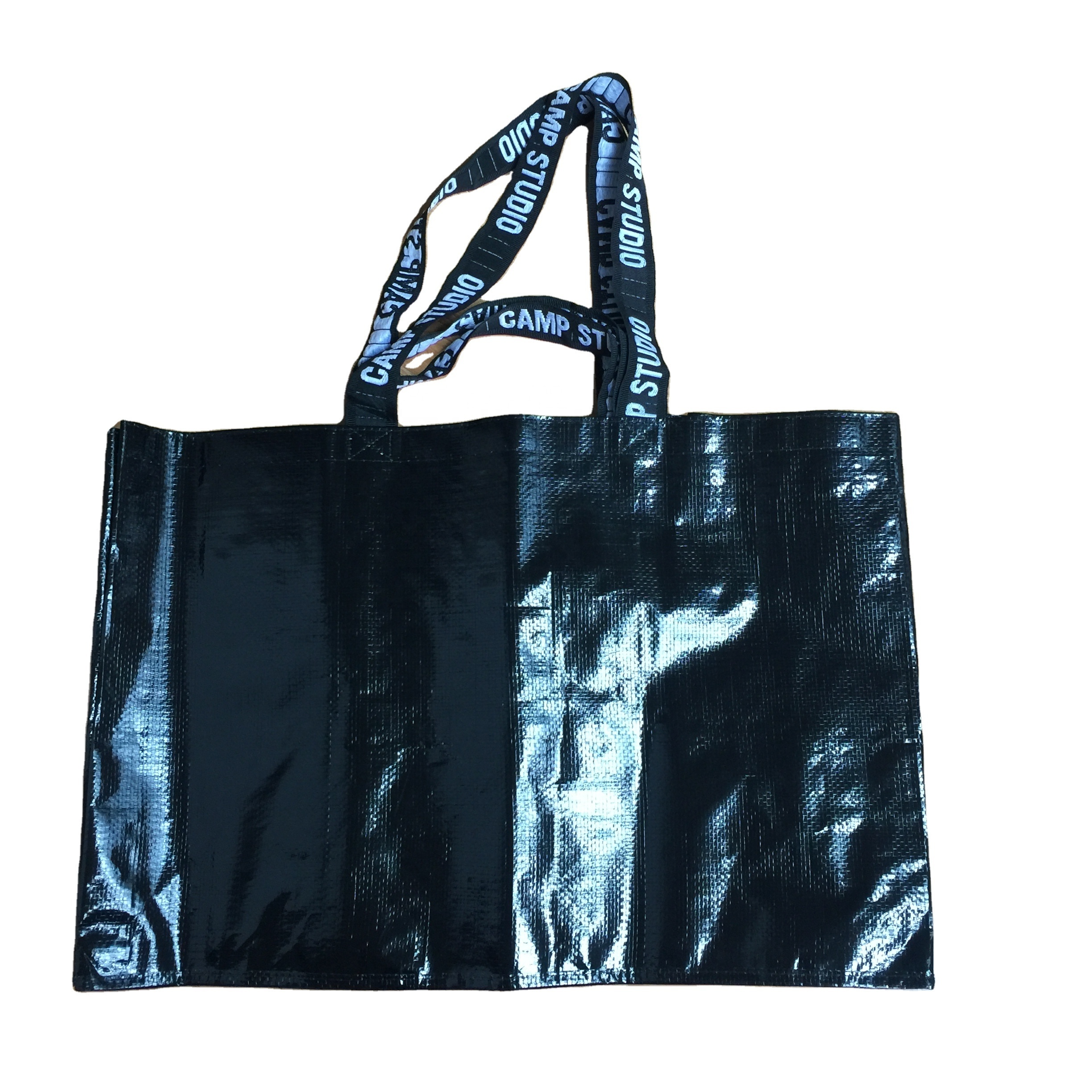 glossy Large waterproof pp woven laminated shopping tote bags with custom logos,custom printing laminated pp woven shopping bags