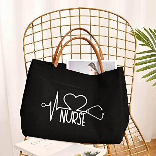 Custom Fashion Large Capacity Leather handle Canvas Breastfeeding bags nurse tote bag for work Shopping Beach Travel Gift