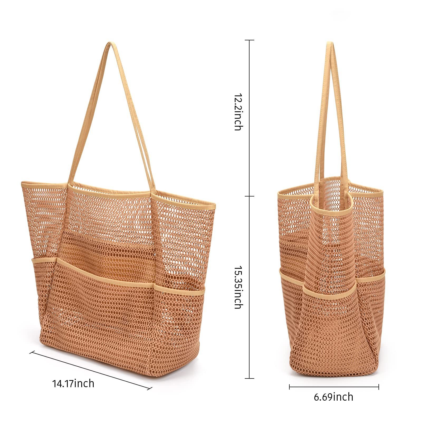 Custom Mesh Beach Tote Bag Women 2024 Upgrade Waterproof Pool Bag Woman Beach for Vacation Swimming Family Travel Essentials