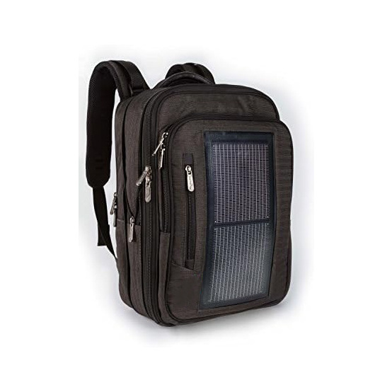 wholesale high tech men's solar backpack smart bag outdoor solar panel power battery backpack with usb charging port