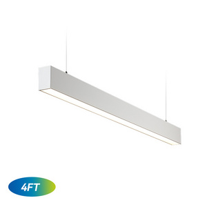 China Factory 2FT 4FT 8FT White Black 0-10V Dimmable Linkable Suspended Ceiling Led Linear Pendant Light Bar Fixture For Office