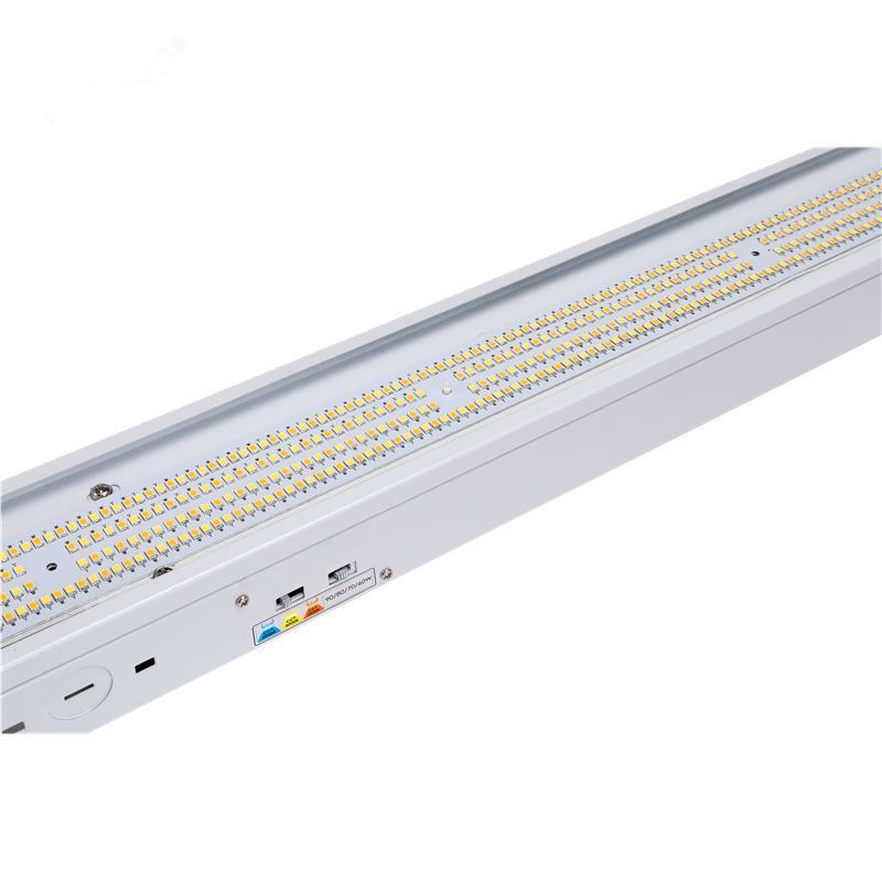 Warehouse Super Bright 4000K Emergency Sensor 90W 277V 347V ETL DLC5.1 Premium 4 Foot Wide Commercial LED Strip Light Fixtures