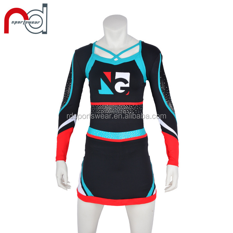 Performance Spandex mystique Mesh Accept any cheerleader Cheer Uniforms for Youth cheerleading uniforms