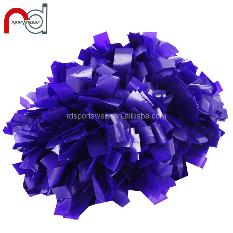 Hot Selling Metallic Cheer teen girls Cheerleading Pom Poms with baton handle