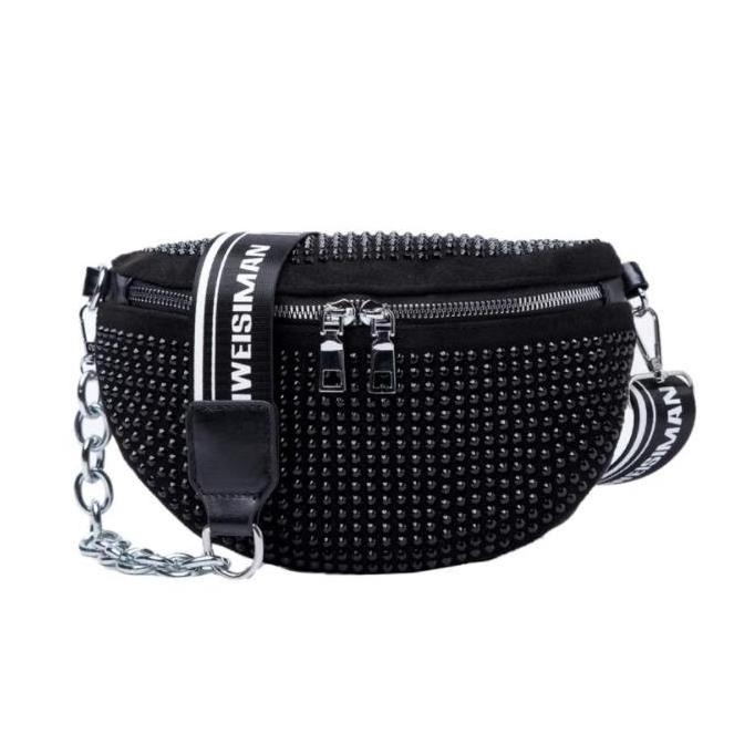 Luxury Bling Chain rhinestone fanny pack out,designers rhinestone clrar fanny pack with bling,womenfanny pack rhinestones purse