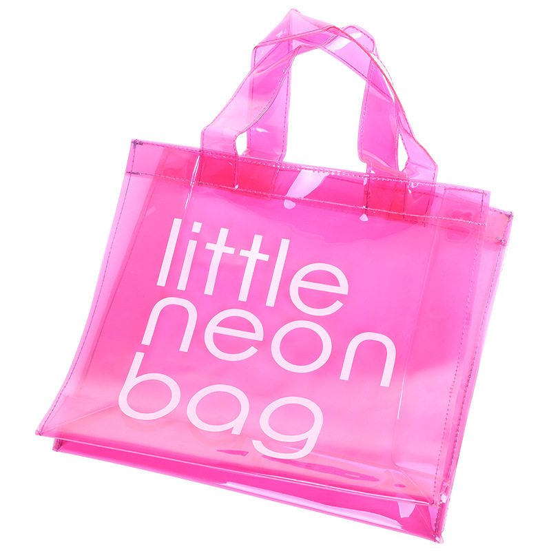 Summer Beach the neon bag yellow green,medium waterproof vinyl pvc shopping jelly my little neon tote bag