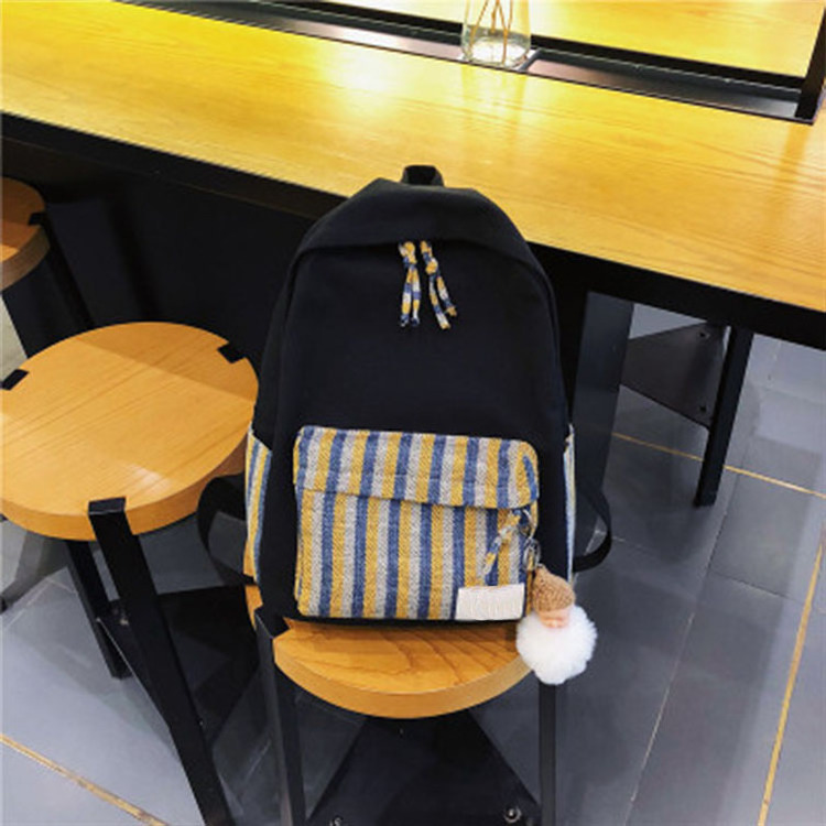 Teenage high school canvas backpack for girl,satchel mochila college style backpacks white canvas school bag