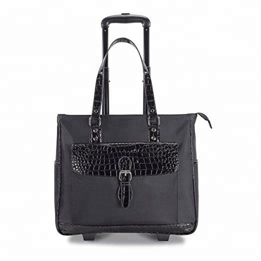 Laptop trolley bag ladies,Leather Lightweight Cheap Trolley laptop bag women,Ladies laptop trolley bag