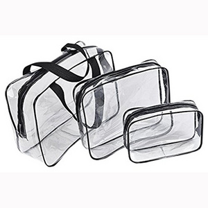 Clear vinyl pvc zipper bags with handles,round transparent toiletries bag bucket,travel toiletry transparent storage bag  eva