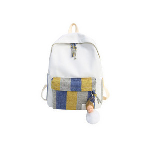 Teenage high school canvas backpack for girl,satchel mochila college style backpacks white canvas school bag