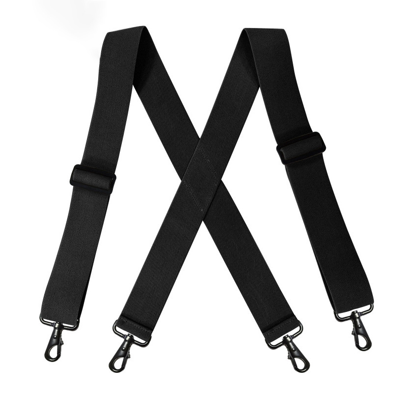 REWIN Adjustable Solid Twill Elastic Retro Suspenders Hook Suspenders for Men With Swivel Hooks