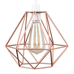 Decorative Vintage Metal Geometric Structure Modern Ceiling Light Lamp Cage Industrial Home Indoor Cover Table Lamp Shade