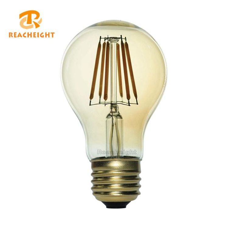 Warm White Classic Clear Glass A19 E26 LED Filament Light Bulbs