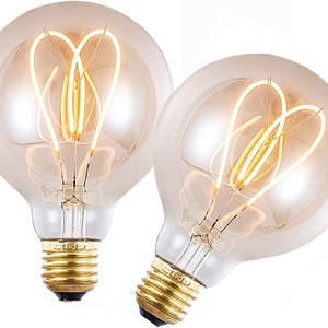 G95 Vintage Globe Led Dimmable Hearts Edison Bulb E26 4W Decorative LED Filament Bulb