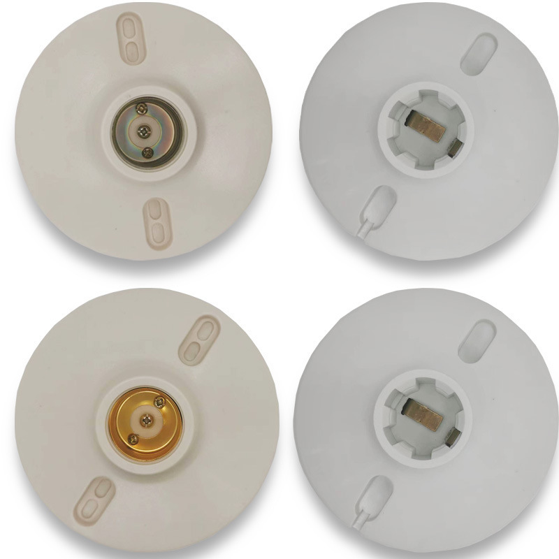 High Quality Industrial Universal Screw Bulb Socket Types White Round Shape Bakelite Ceiling Light E27 E14 Lamp Holder