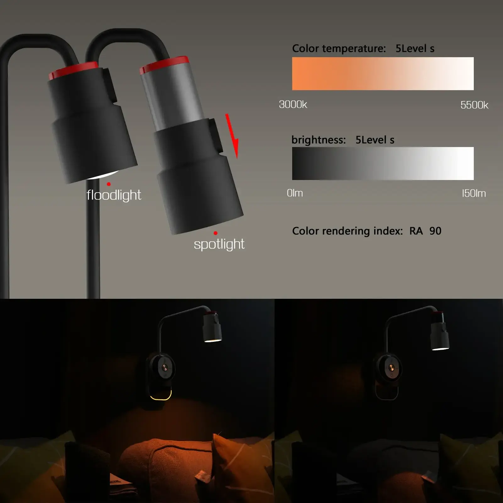 Creative Indoor Muti-function LED Lamp Wireless Charging With USB Wall Mounted Reading Magnetic Lamp Eye Protection Night Light