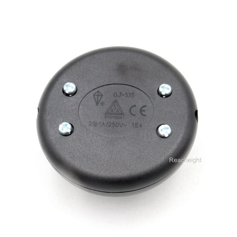 SAA Round Lamp Light Control ON/Off Black Inline Foot Pedal Push Button Switch