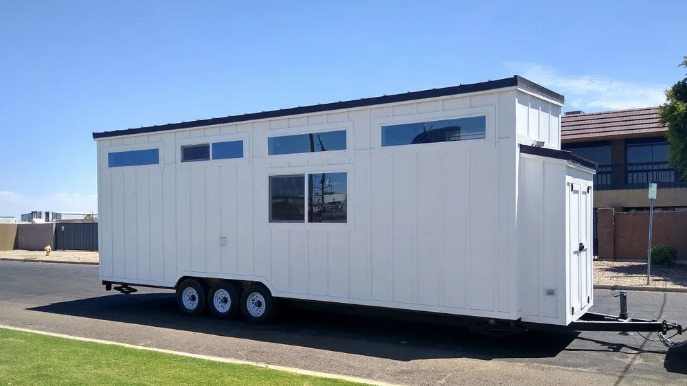 Container trailer house light steel frame prefab moving tiny house on wheels