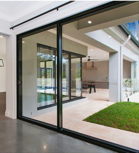 Energy efficient Thermal break aluminium double tempered heavy duty glass sliding sound wind proof lift up & slide door