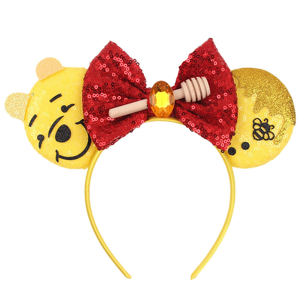 HC291 Factory Wholesale Sequin Mouse Ears Headbands Cartoon Minnie Mouse Headband for Kids Women Girls Party Hairband