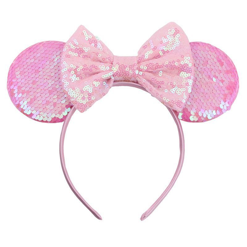 HB380 Wholesale New Shiny Party Hair Hoops Sequin Minnie Mouse Ears Headband Glitter Women Party Headbands