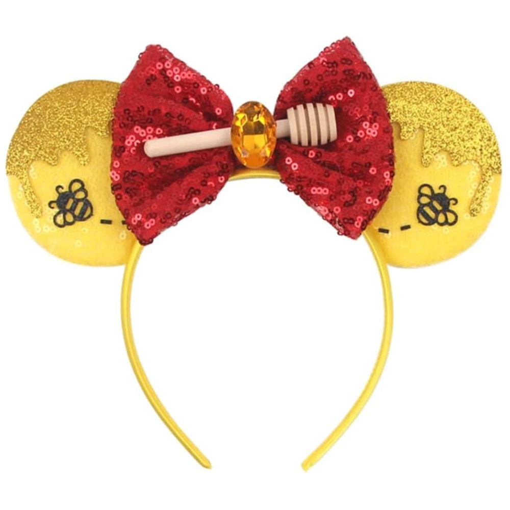 HC291 Factory Wholesale Sequin Mouse Ears Headbands Cartoon Minnie Mouse Headband for Kids Women Girls Party Hairband