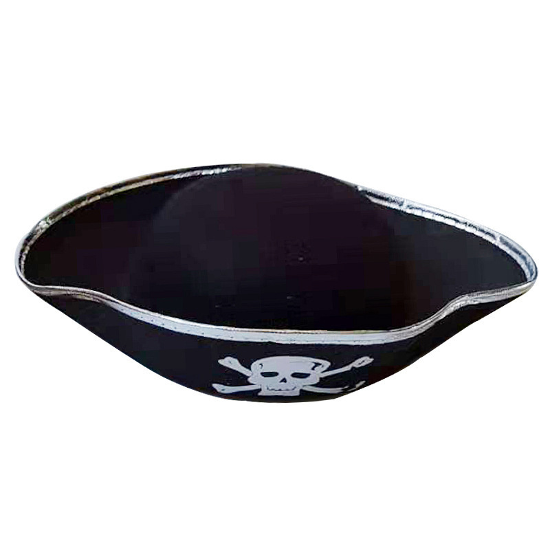 HT002 Wholesale Kids Adults Halloween Party Captain Pirate Hat with Skull Printing