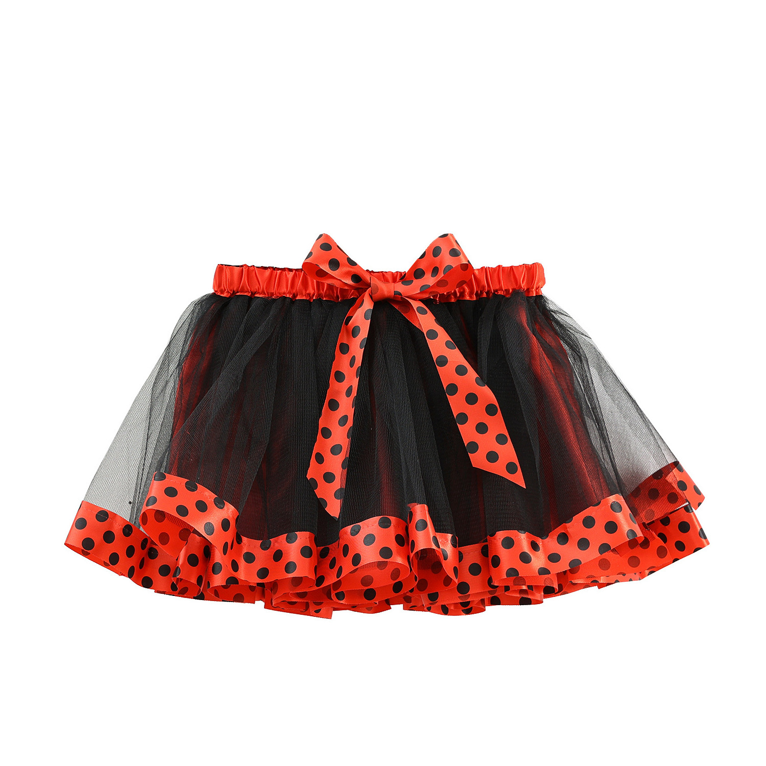 CM096 Kid Girls Halloween Ladybug Costume Cute Bows Tutu Skirt Headband Face Mask Set for Princess Carnival Party Outfits