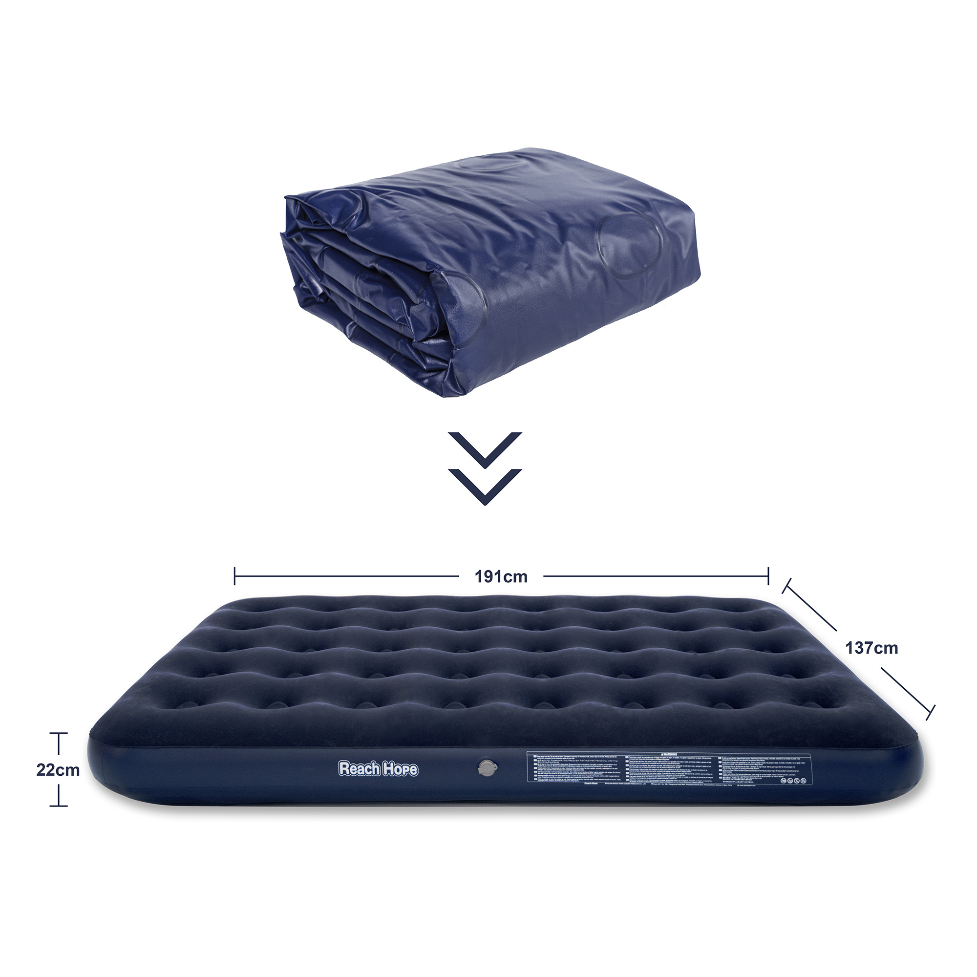 Hot-Selling Inflatable Air Bed PVC Flocked Air Mattress for Outdoor Camping and Bedroom Furniture Guest Using