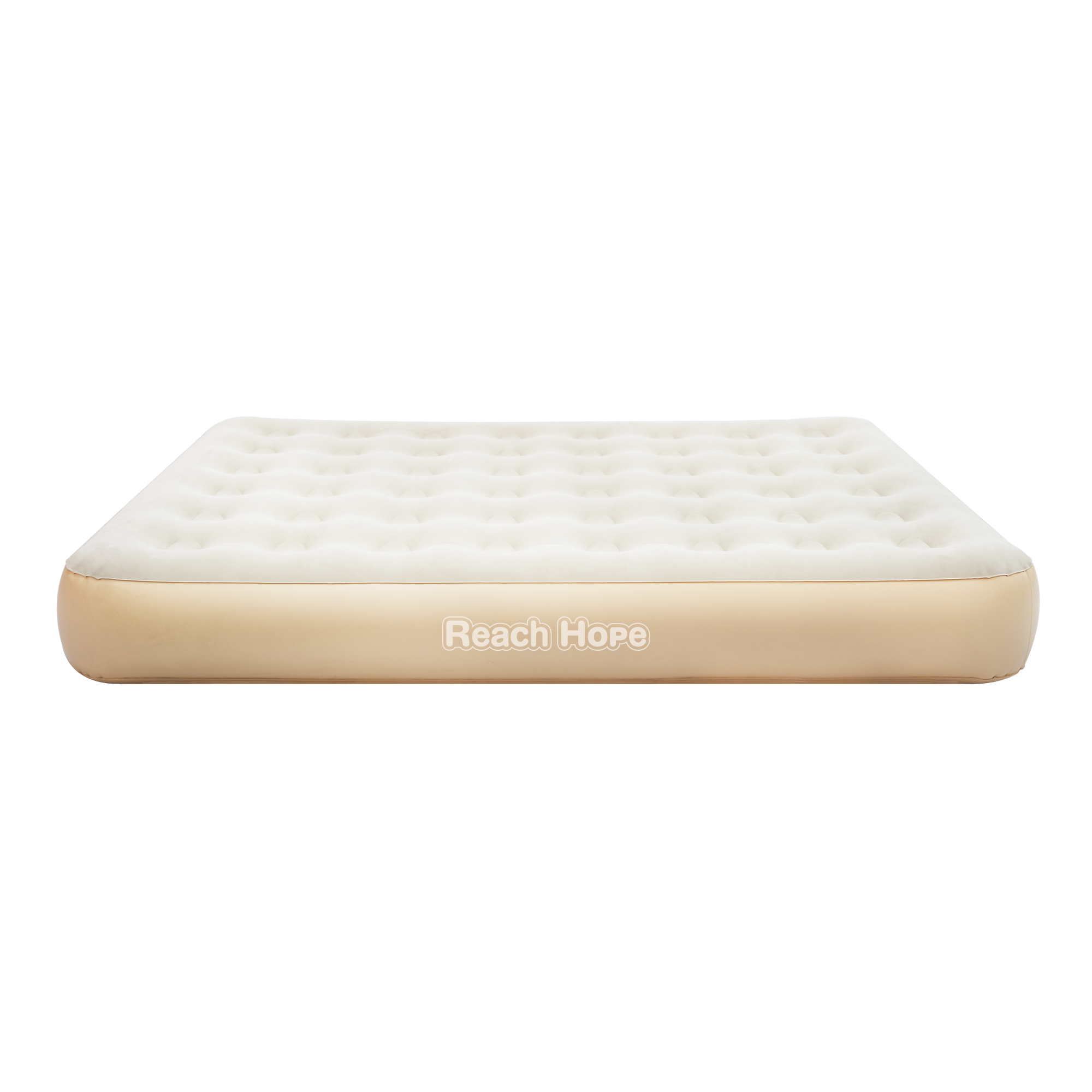 Flocked Inflatable Air Mattress Coli Beam Single-layer Sleeping Bed with Build-in Pump