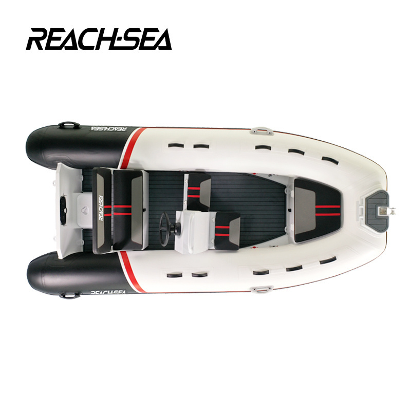 Reachsea New OEM high speed hypalon inflatable catamaran rigid inflatable boat rib aluminum pvc rib electric boat for sale