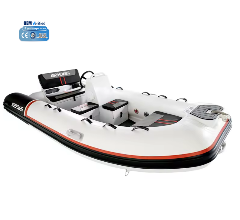 Reachsea New OEM high speed hypalon inflatable catamaran rigid inflatable boat rib aluminum pvc rib electric boat for sale