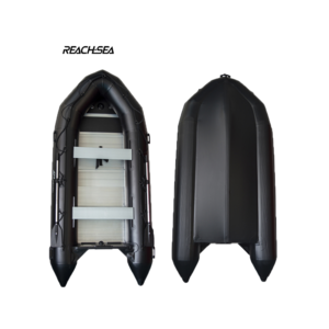 Reachsea New Arrival Customized Cheap Light Weight 6 People Inflatable Rubber Fishing Black Big Size Inflatable Boat for sale