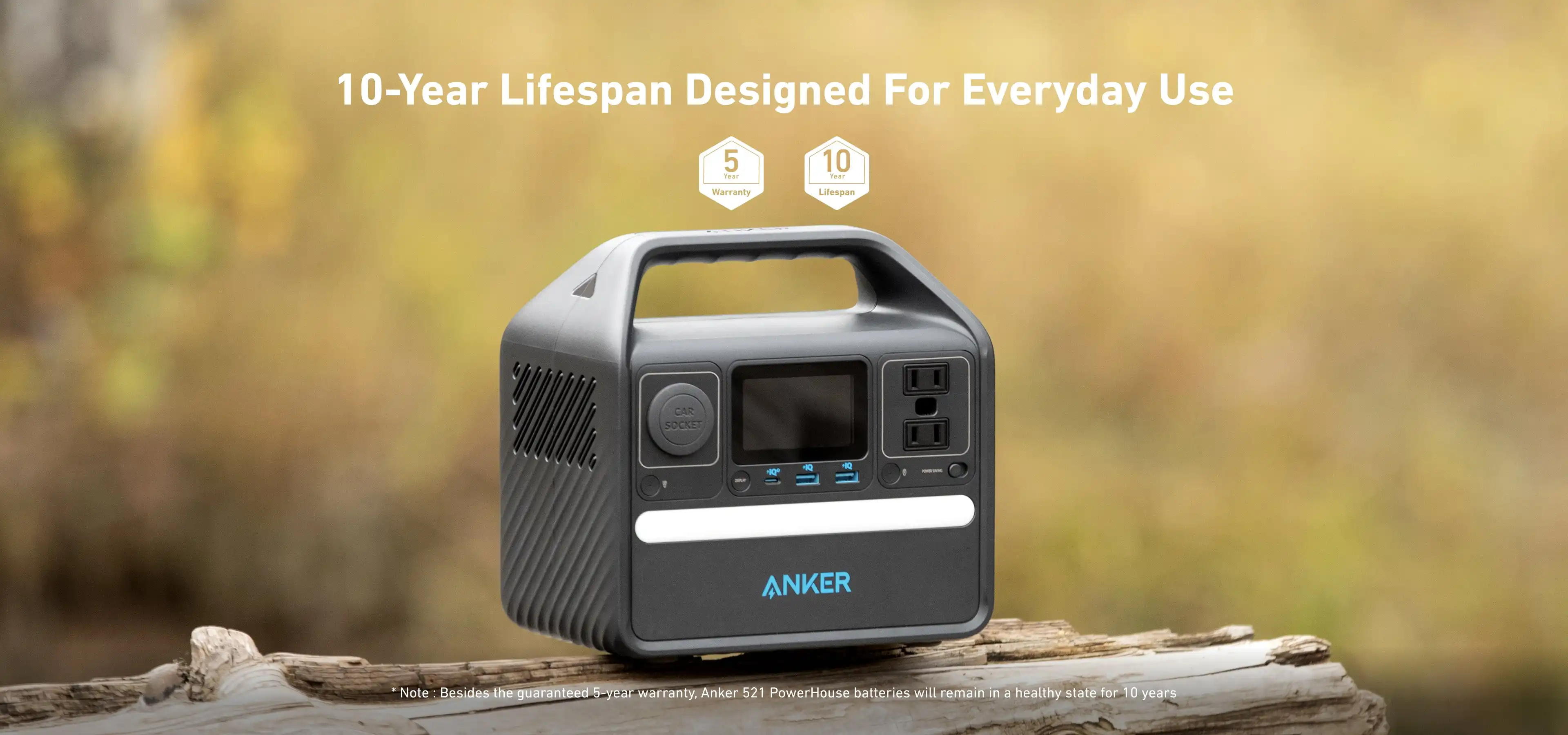 Anker 521 PowerHouse 256Wh 200W Portable Power bank Station premium LiFePO4 battery With 4 AC 3 USB-A a USB-C a car outlet