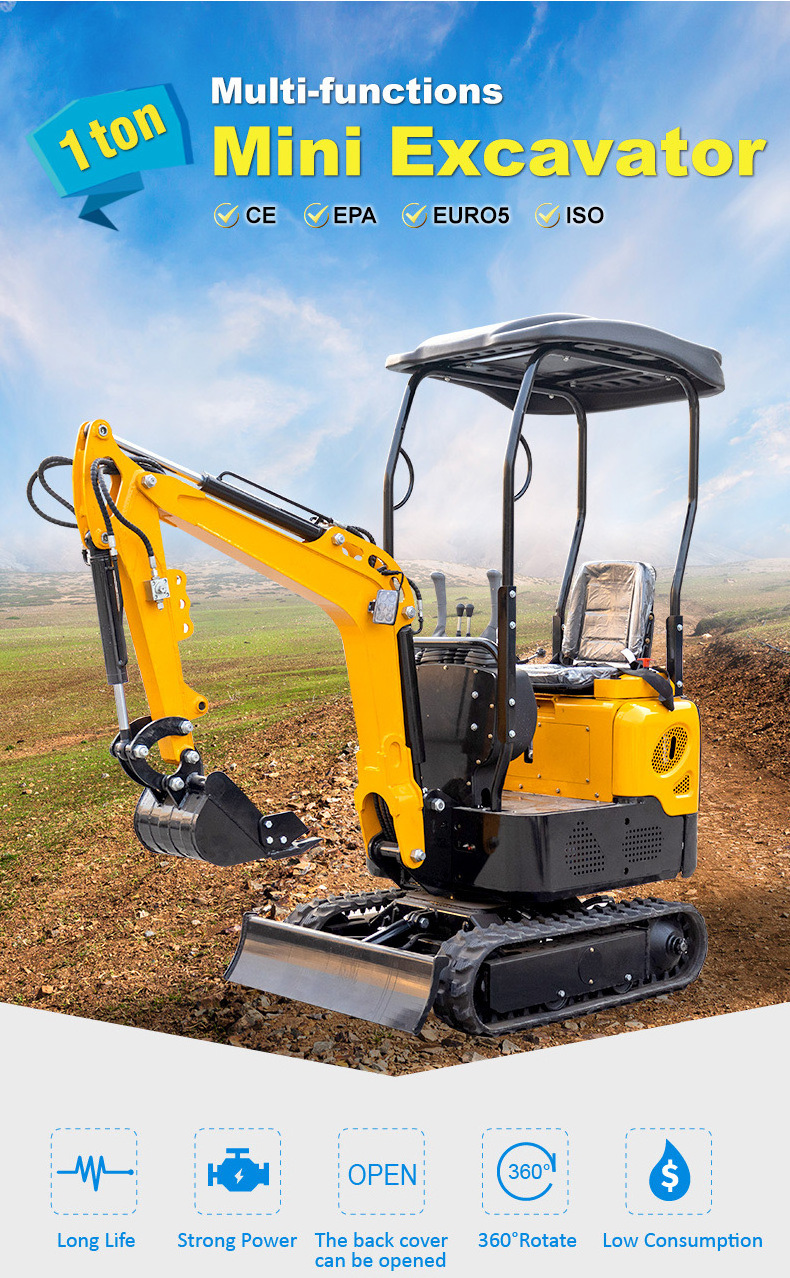 HT10G Mini excavator 1Ton Soil Excavator Small Digger For Sale