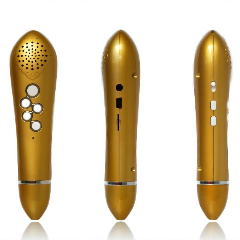 Factory selling classic golden digital Quran reading pen book reader with famous reciter and translation recording MP3 Sonix OID