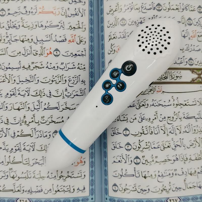 Factory selling classic golden digital Quran reading pen book reader with famous reciter and translation recording MP3 Sonix OID