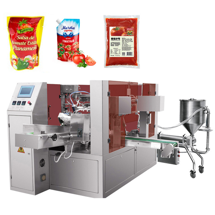 Premade bag automatic fill seal packaging machine for tomato paste